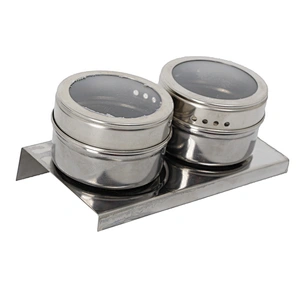 Household kitchen salt and sugar condiment sets stainless steel spice rack organizer