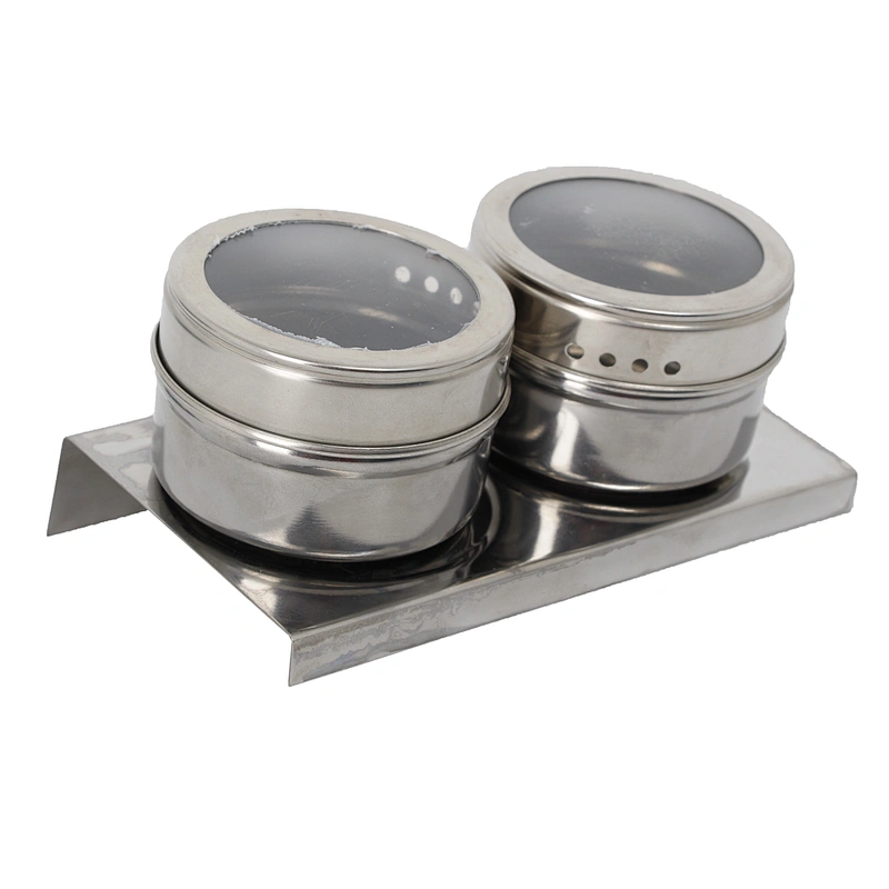Household kitchen salt and sugar condiment sets stainless steel spice rack organizer