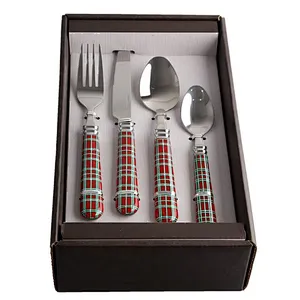 high quality Custom camping kitchen reusable 24 pcs flatware fork knife and spoon stainless steel cutlery set