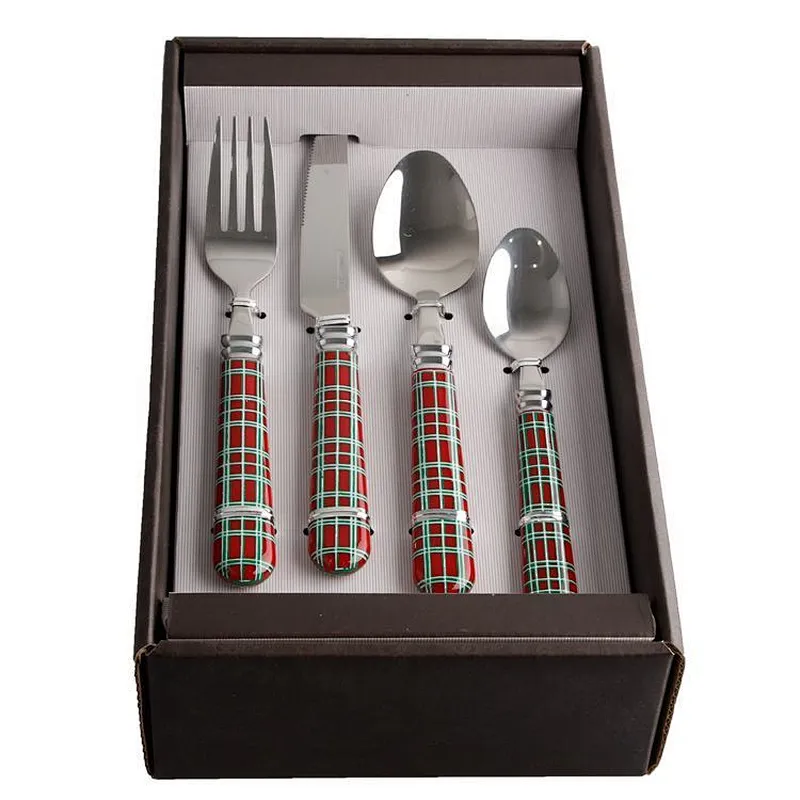 high quality Custom camping kitchen reusable 24 pcs flatware fork knife and spoon stainless steel cutlery set