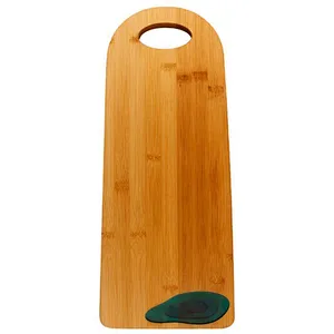 High quality new design custom kitchen use long lasting bamboo cutting board with handle