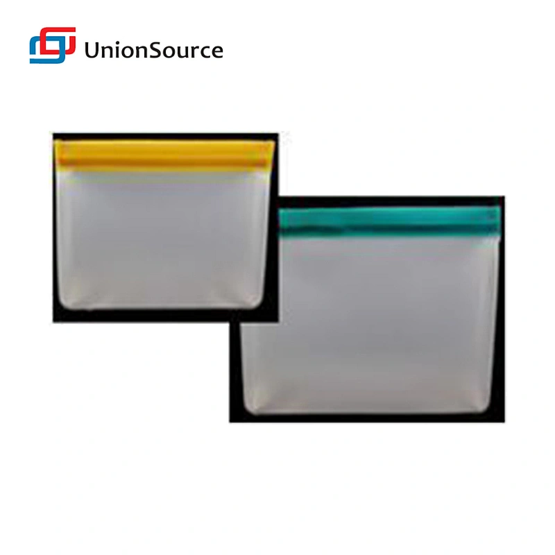 2pcs set leakproof reusable stand up zip translucent frosted peva food storage bag