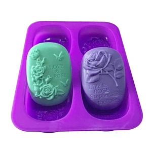 Decorative 4 Cavity Nonstick purple Round silicon soap mold