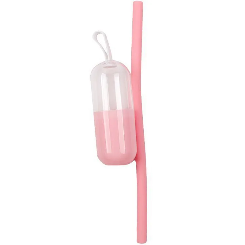 New Product Ideas Portable Eco Friendly Collapsible Silicone Drinking Reusable Straw with brush