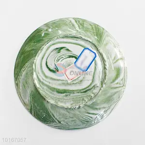 Factory Direct Sales Green Marbling Restaurant Dinnerware Dinner Ceramic Porcelain Plate Dishes