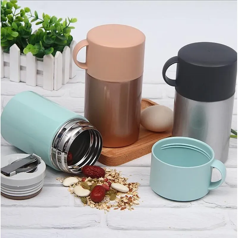 Good quality professional 600ml/20oz stainless steel thermos vacuum insulated food jar for kids warmer lunch box with Spoon