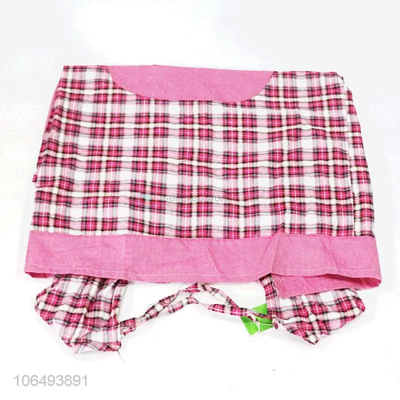 Chinese Factory Direct Sales Women Home Pink Polyester Cotton Cooking Baking Kitchen Apron With Pocket