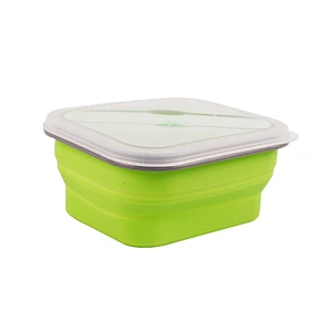 Amazon Popular 350/770/890ml Foldable Food Storage Reusable Silicone Lunch Box