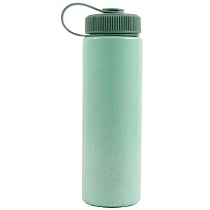 Best Selling Non Slip Grip Design 700ml Outdoor Sport Travel Wheat Straw plastic Bottle with lid