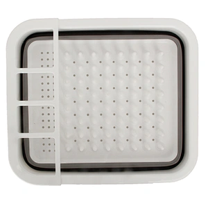multifunctional PP TPR plastic silicone kitchen folding drain basket collapsible dish drainer rack