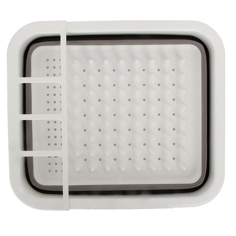 multifunctional PP TPR plastic silicone kitchen folding drain basket collapsible dish drainer rack