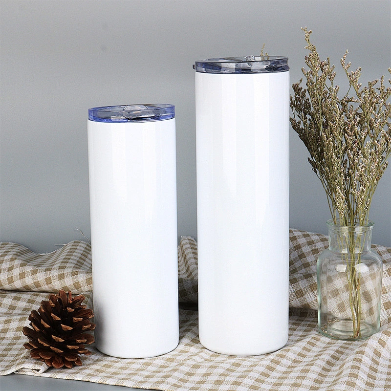 21 New Product 16oz/480ml Double Wall Stainless Steel Coffee Bottle Sublimation Skinny Tumbler Cups With Straw And Lid