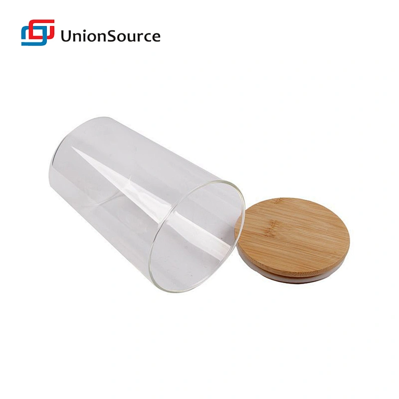 kitchen wholesale glass jars candle spice food storage container with bamboo lid