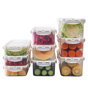 Houseware leak proof bento reusable food storage box with easy snap locking lids