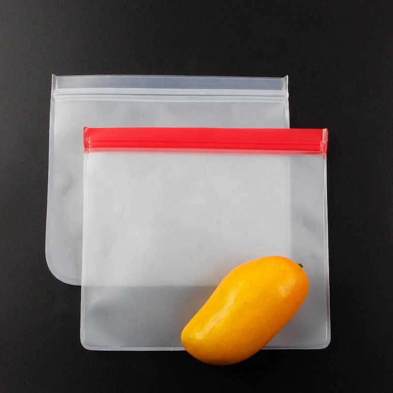 Square flat type PEVA leakproof reusable freezer compressed folding food storage bags for kitchen