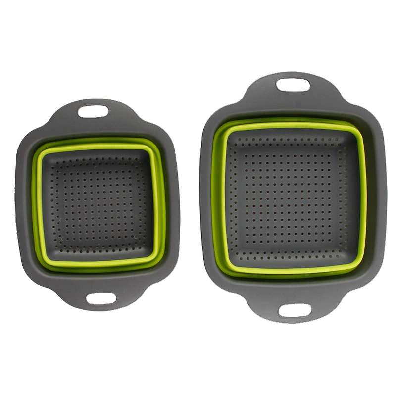Union Source Food-Grade kitchen  2 Pack Folding silicone collapsible colander