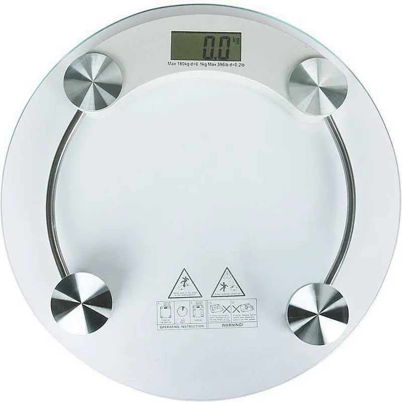 Union Source multifunction tempered glass electronic smart round personal bathroom weighing scales