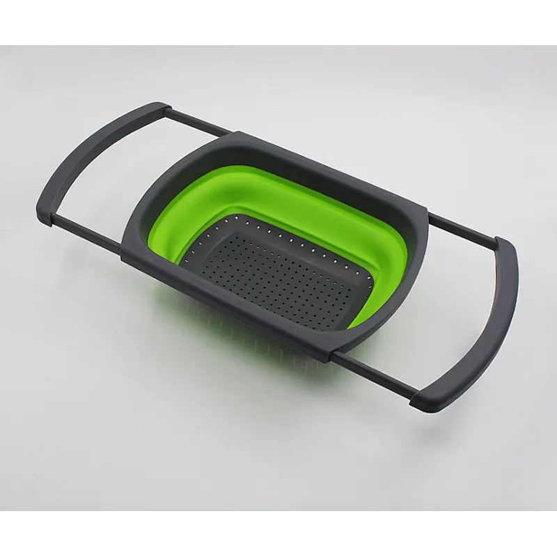 Union Source Collapsible Drain Basket/Silicone Expandable Folding Drain Basket Fruit Vegetable Washing