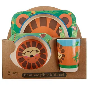 Unionsource Eco Bamboo Fiber Children's Baby Tableware For Kids Dinnerware Sets