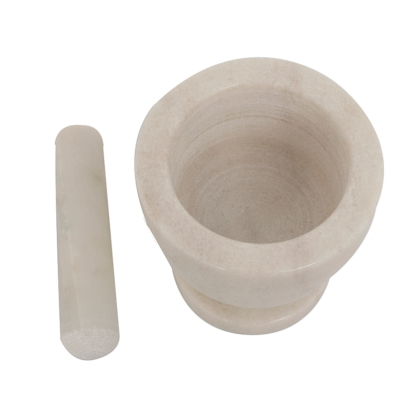Union Source wholesale household food grade garlic device pounder natural marble mortar and pestle set
