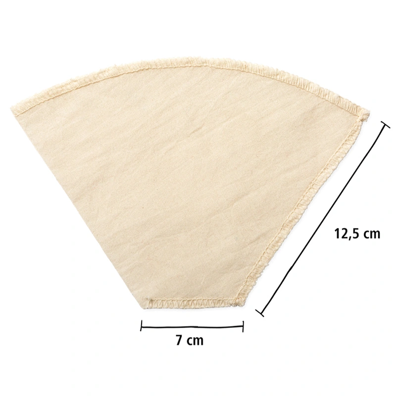 Hot selling reusable natural organic cotton kitchen fine foldable coffee brewing filter strainer