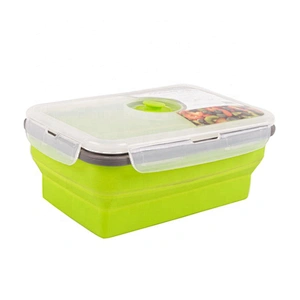 Microwaveable Food Grade Portable Silicone Foldable Lunch Box