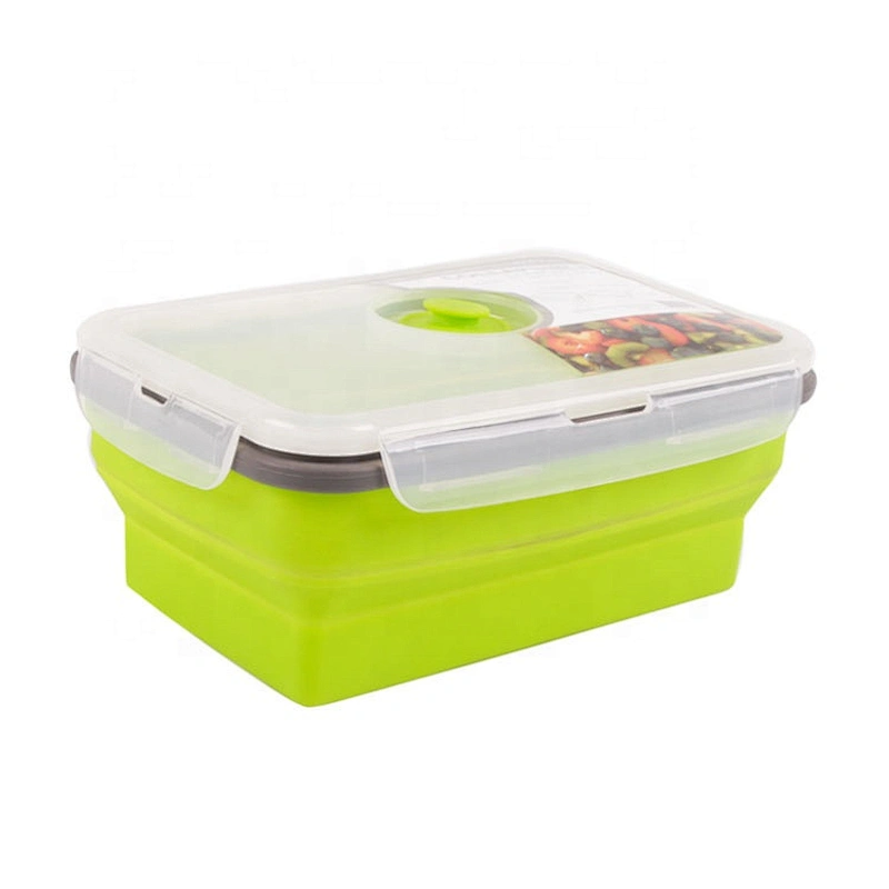 Microwaveable Food Grade Portable Silicone Foldable Lunch Box