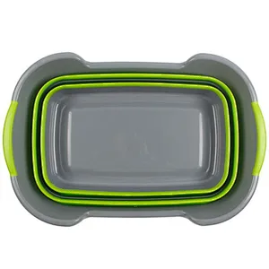 Union Source Large washing clothing plastic folding collapsable dirty storage laundry  basket