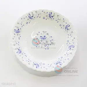 China Factory Direct Sales Dishes Retro Pattern Printing And Carving Ceramic Porcelain Plates For Dining-Table