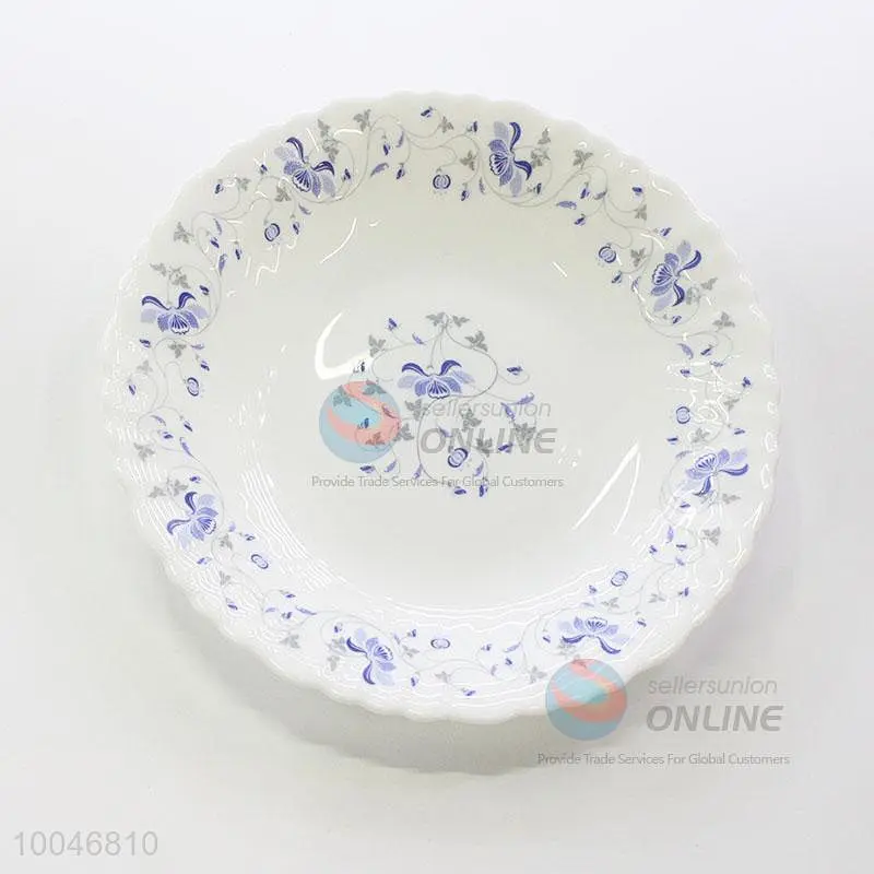 China Factory Direct Sales Dishes Retro Pattern Printing And Carving Ceramic Porcelain Plates For Dining-Table