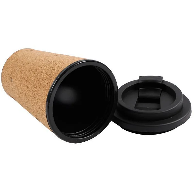 Union Source High quality environmentally friendly customized portable reusable cork coffee cup with lid