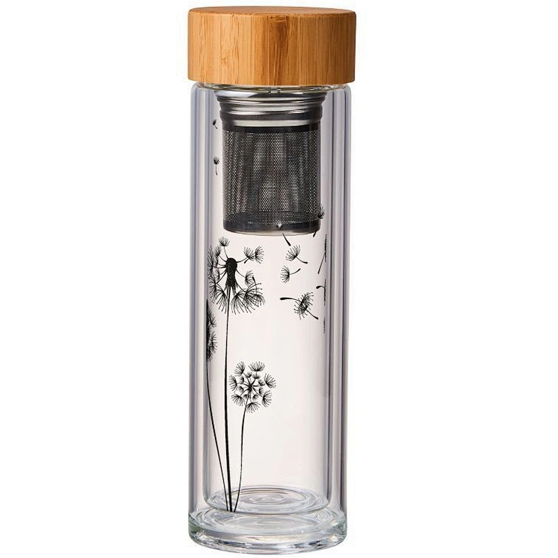 2020 household environmentally friendly  long service life clear glass  bottle with bamboo cover