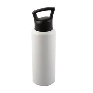 Hot Selling Powder Coated S/S Double Wall Insulated Vacuum Width Mouth Sports Travel Bottle With Oblique Handle