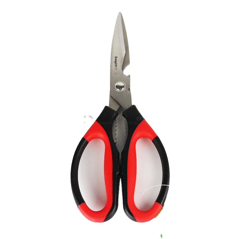 Chinese Fabrication Heavy Duty Kitchen Scissors Red Black Multifunctional Cutter Scissors For Kitchen