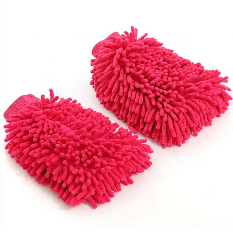 Union Source Custom Multi-functional Chenille Microfiber  Car Wash Cleaning Dusting Glove Washing