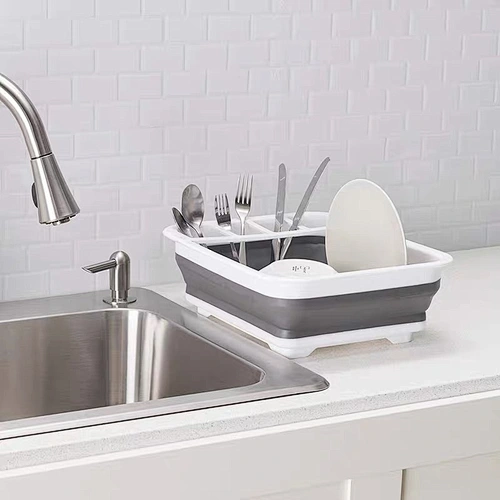Union Source kitchen collapsible folding plastic over sink organizer  tableware dinnerware plate dish drying rack