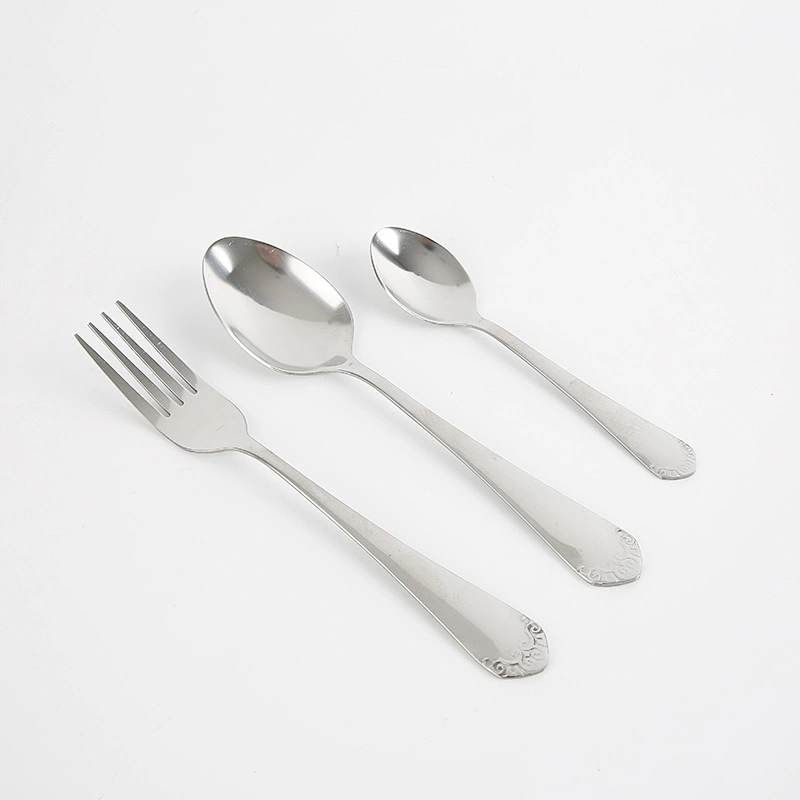 Factory Direct Sales cheap modern stainless steel fork spoon serving flatware set for Hotel Restaurant