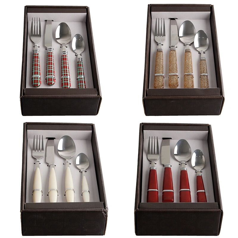 high quality Custom camping kitchen reusable 24 pcs flatware fork knife and spoon stainless steel cutlery set