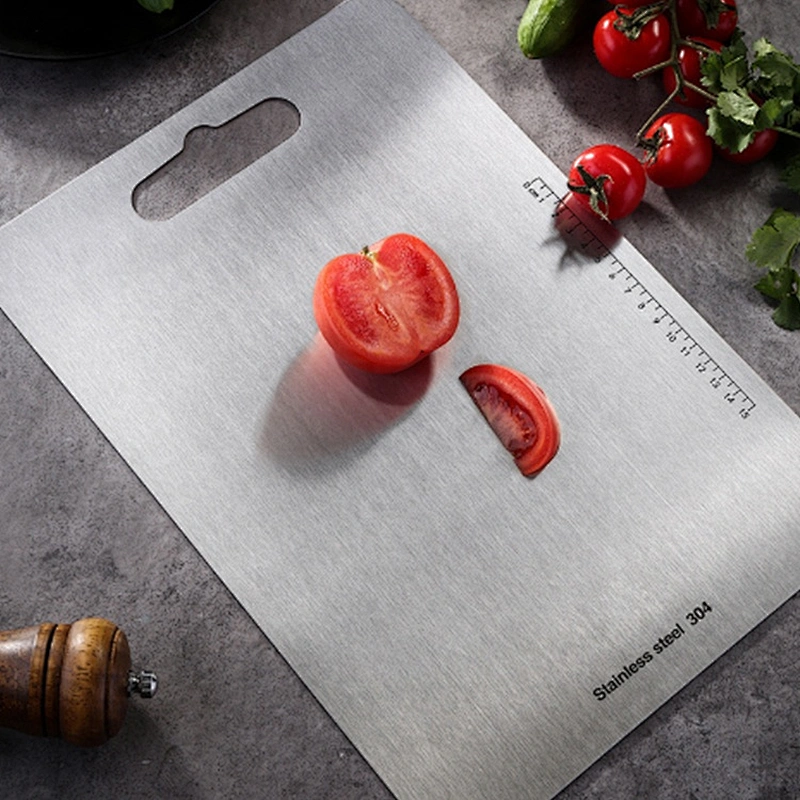 Hot sell customized large natural kitchen vegetable stainless steel cutting chopping board with custom color box