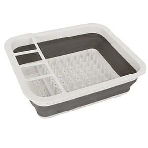 multifunctional PP TPR plastic silicone kitchen folding drain basket collapsible dish drainer rack