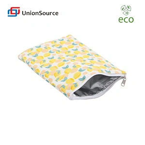 Custom ziplock eco friendly polyester aluminum eco reusable snack bags sandwich bags