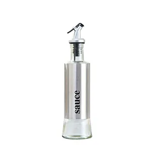 Union Source Transparent Glass Oil And Vinegar Bottle Set For Kitchen Cooking/Restaurant/Hotel