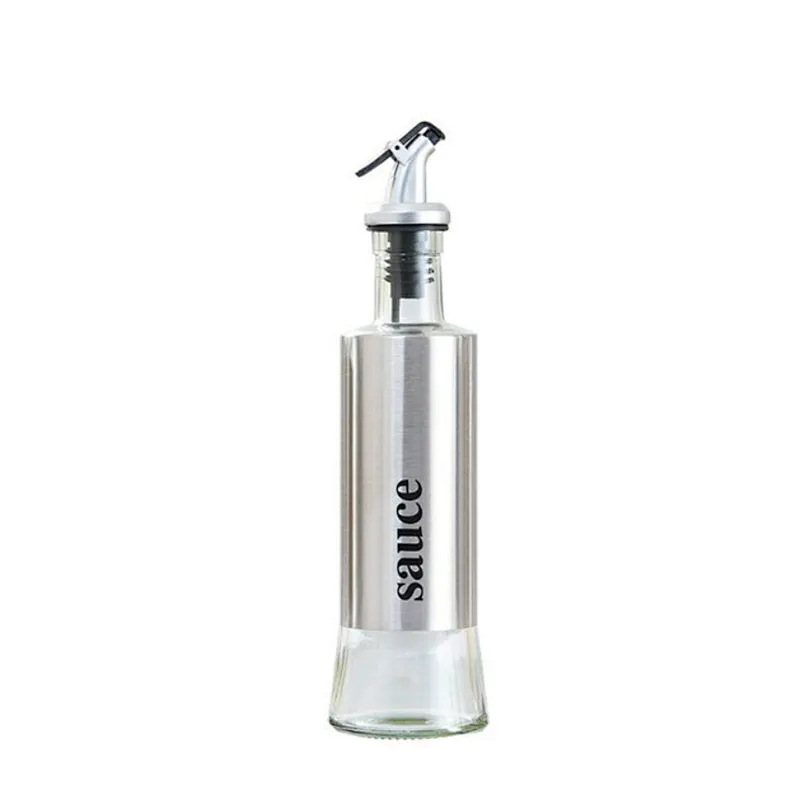Union Source Transparent Glass Oil And Vinegar Bottle Set For Kitchen Cooking/Restaurant/Hotel