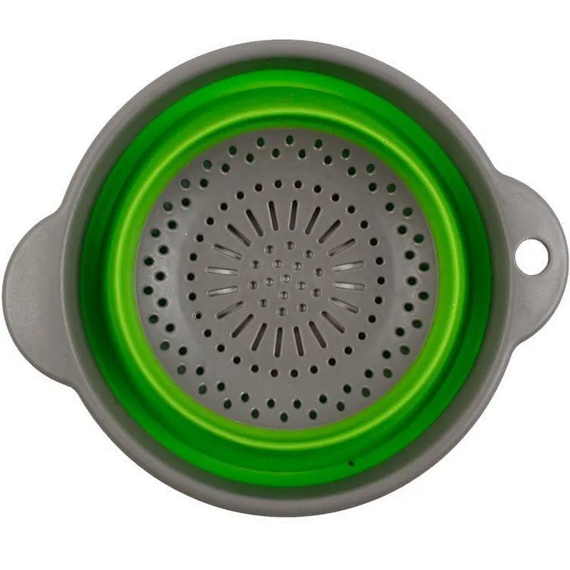 Hot sale light environmentally friendly food grade materials Fruit vegetable drain basket kitchen foldable silicone strainer