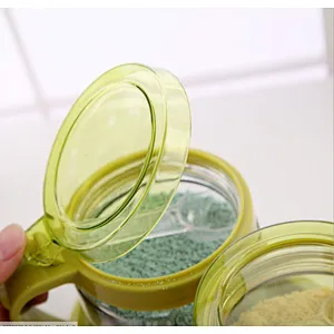 Union Source Set Of 3 Pcs Glass Spices Powder Bottles/Salt Pepper Condiment Container