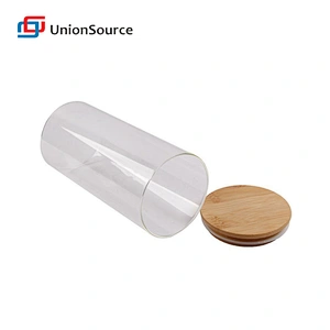 Small wholesale glass jars spice food storage container with bamboo lid