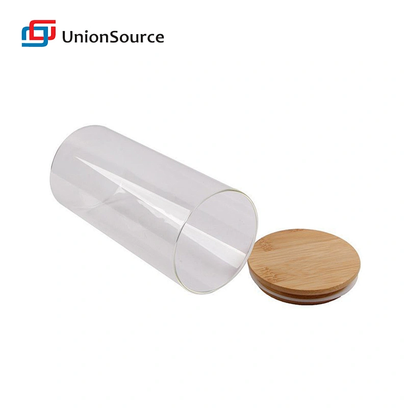 Small wholesale glass jars spice food storage container with bamboo lid