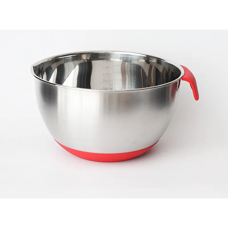 Union Source Professional Stainless Steel Mixing Bowl/Non-slip Mix Bowl Set With Silicone Handle And Lid
