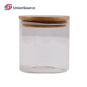 kitchen wholesale airtight glass jars spice food storage container with bamboo lid