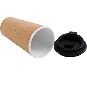 Union Source High quality environmentally friendly customized portable reusable cork coffee cup with lid